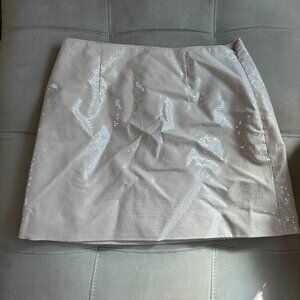 Nude/Light Pink Sequin Mini Skirt